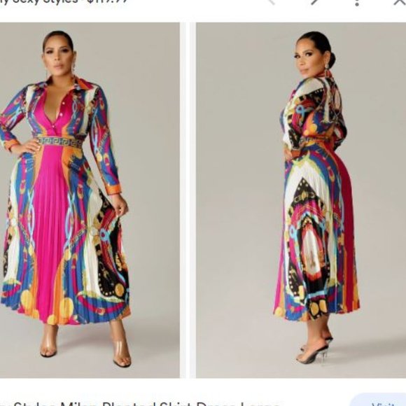 My Sexy Styles by Jainmy Martinez MILAN PLEATED SKIRT DRESS NWT XL - Picture 2 of 7